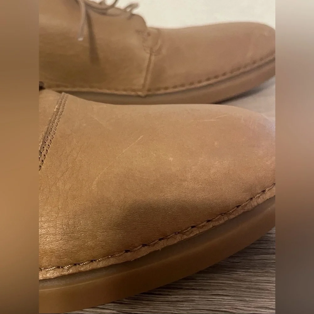 Clarks Tan Leather Oxfords Casual Shoes Men’s 12 Hale Lace Active Air